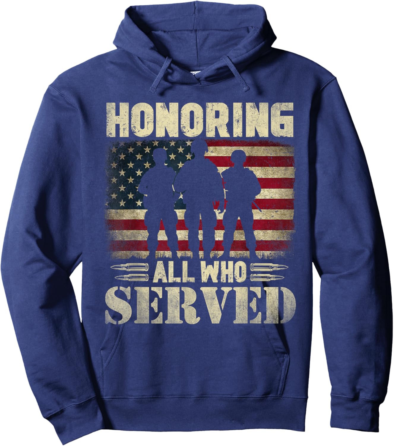 Honoring All Who Served Thank You Veterans Day Hoodie - Hoodie | Navy