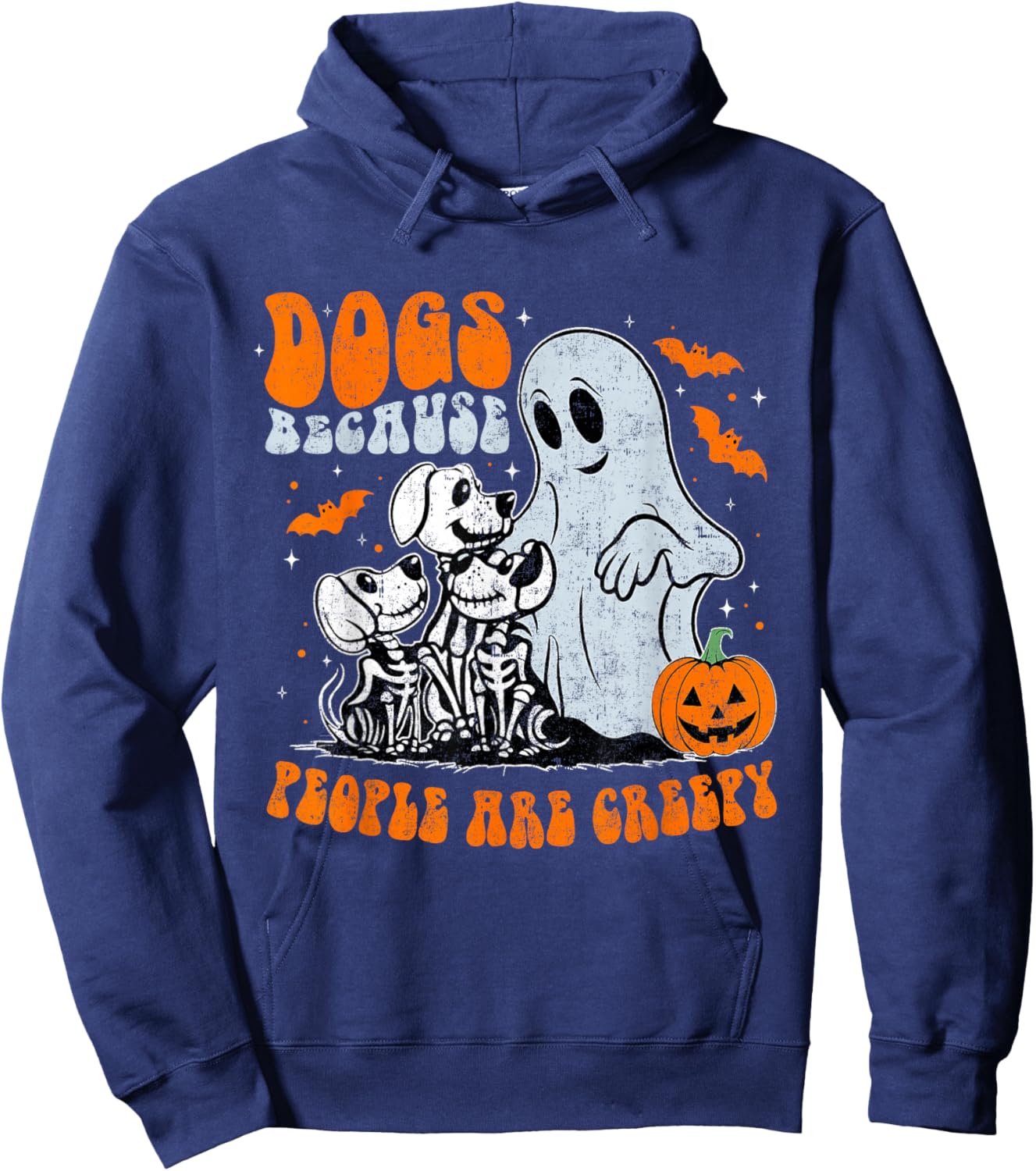Funny Dogs Because People Are Creepy Halloween Hoodie - Hoodie | Navy