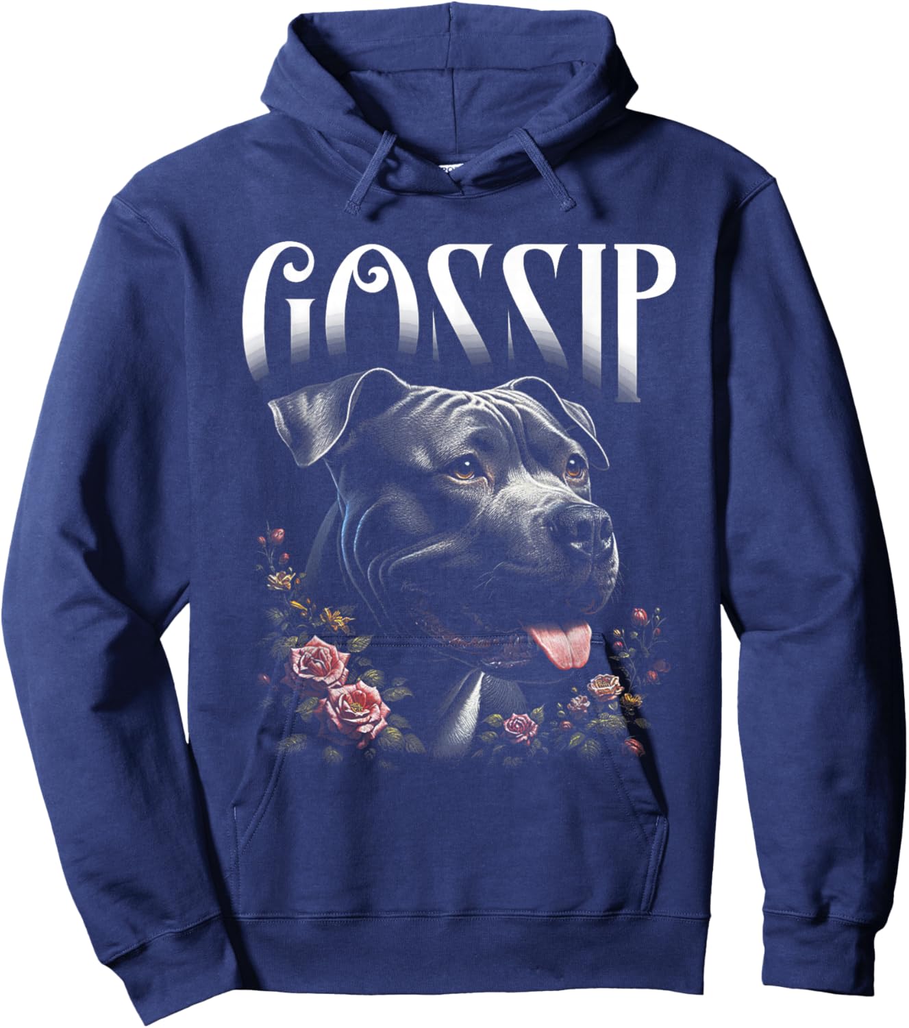 Pit Bull Gossip - Funny Vintage Pit Bull Dog Lover Hoodie - Hoodie | Navy