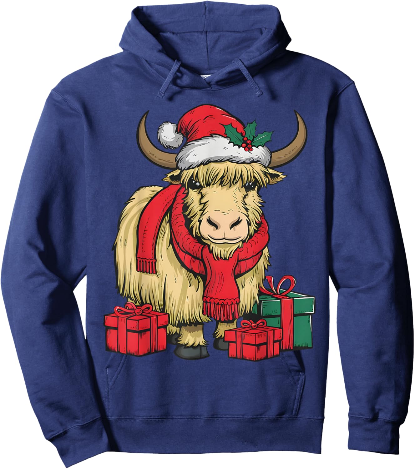 Funny Yak Lover Xmas Holiday Santa Yak Christmas Hoodie - Hoodie | Navy