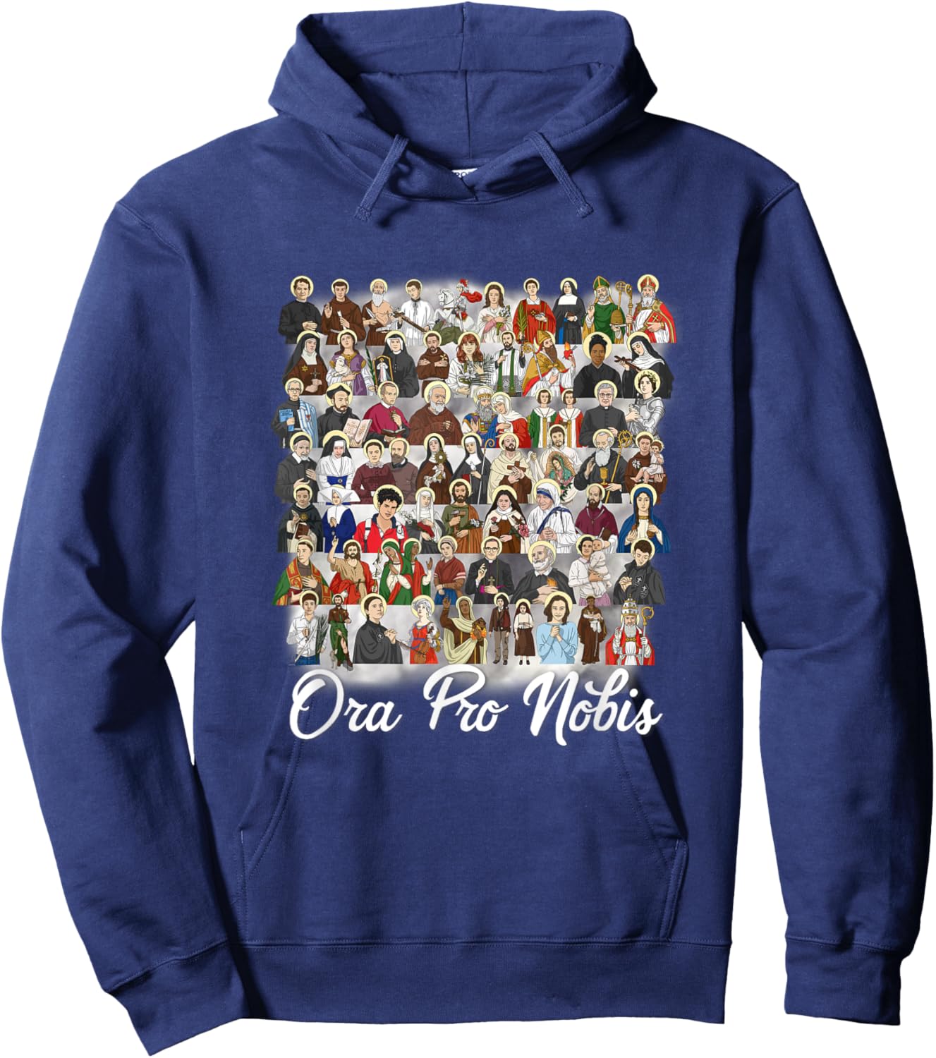 Catholic Patron Saints Latin Religious Hoodie - Hoodie | Navy