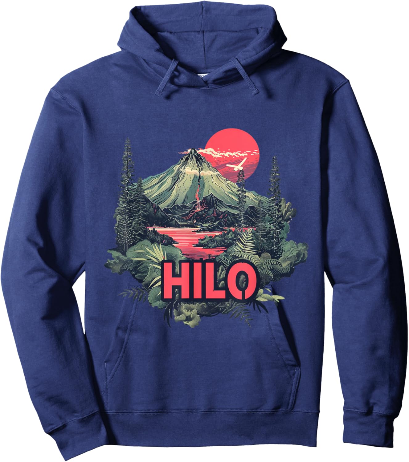 Hilo Hawaii Island Vacation Volcano Jungle Forrest Adventure Hoodie - Hoodie | Navy