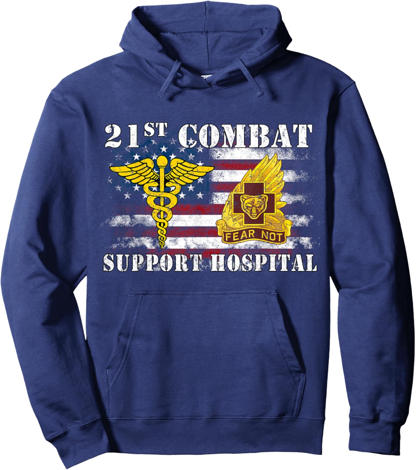 21st Combat Support Hospital Veterans Day Vintage Gifts Hoodie - Hoodie | Navy