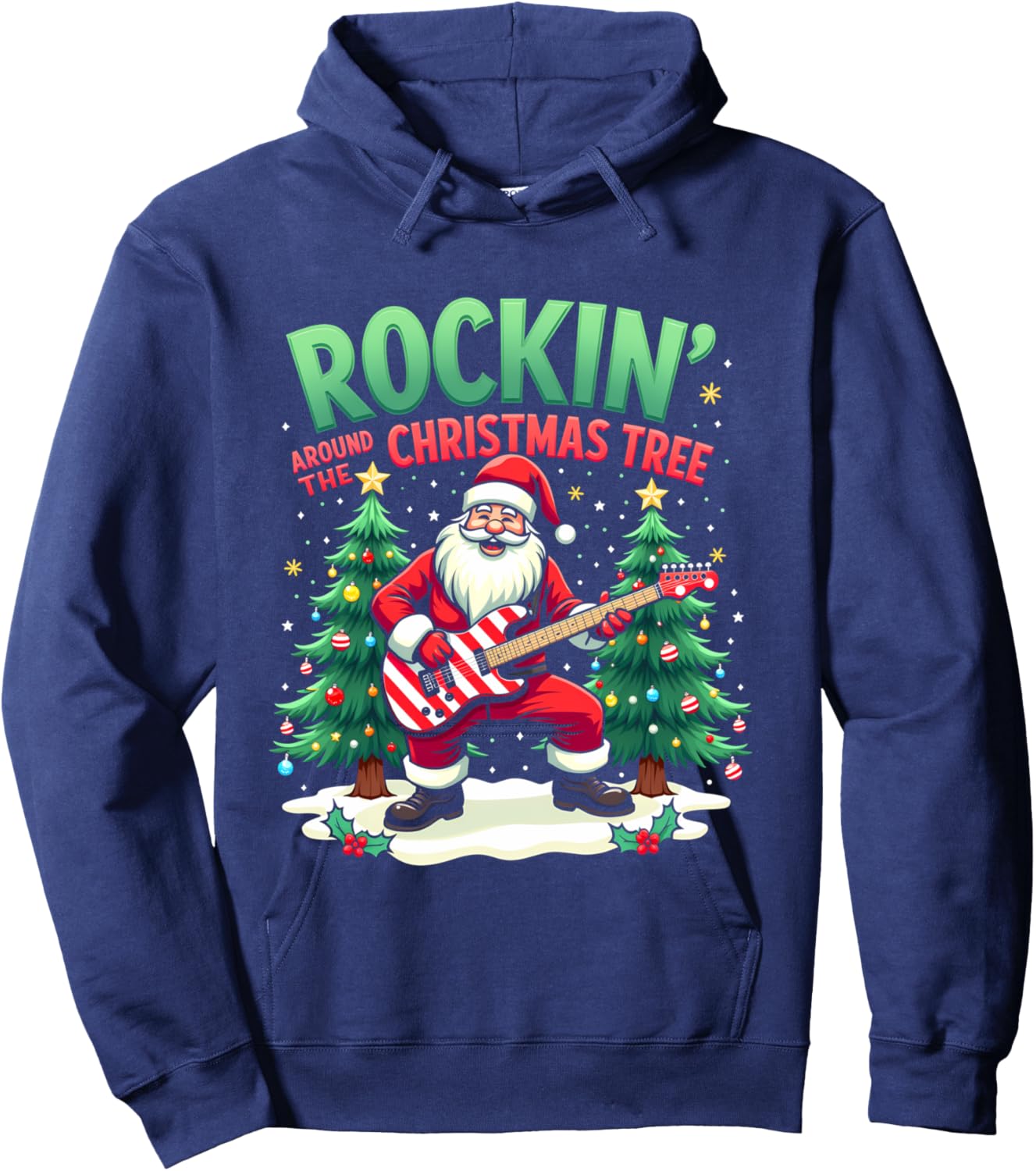 Rockin Around The Christmas Tree Hoodie - Hoodie | Navy
