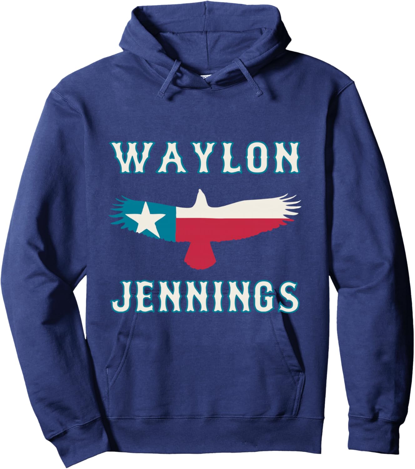 Waylon Jennings - Official Merchandise - Texas Eagle Hoodie - Hoodie | Navy