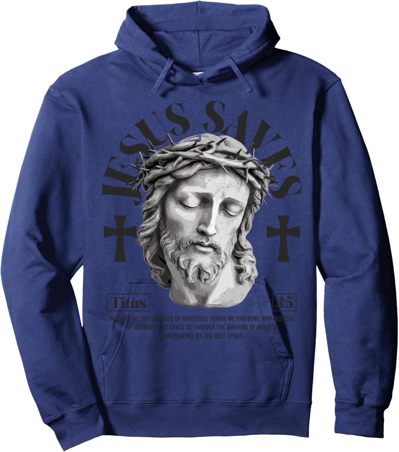 Jesus saves - Titus 3:5 Christian bible verses Hoodie - Hoodie | Navy
