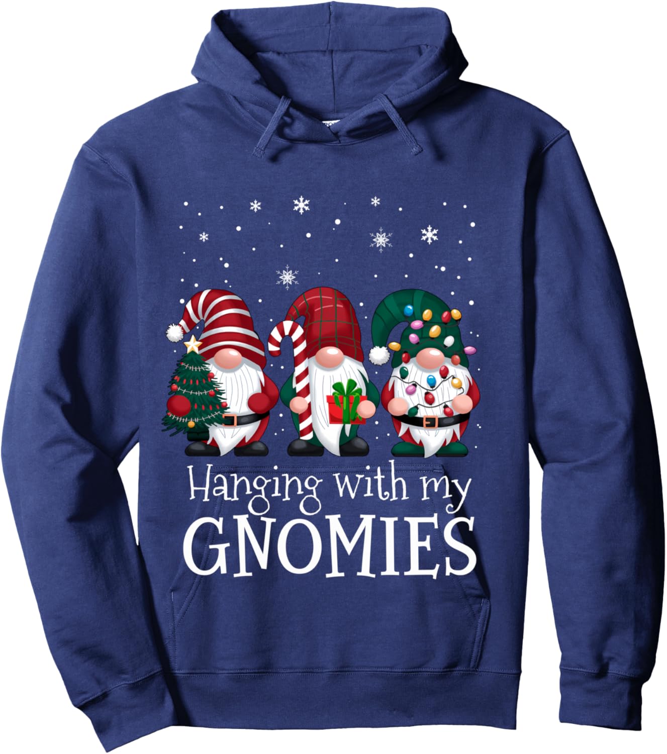 Hanging With My Gnomies Family Christmas Gnome Xmas Holiday Hoodie - Hoodie | Navy