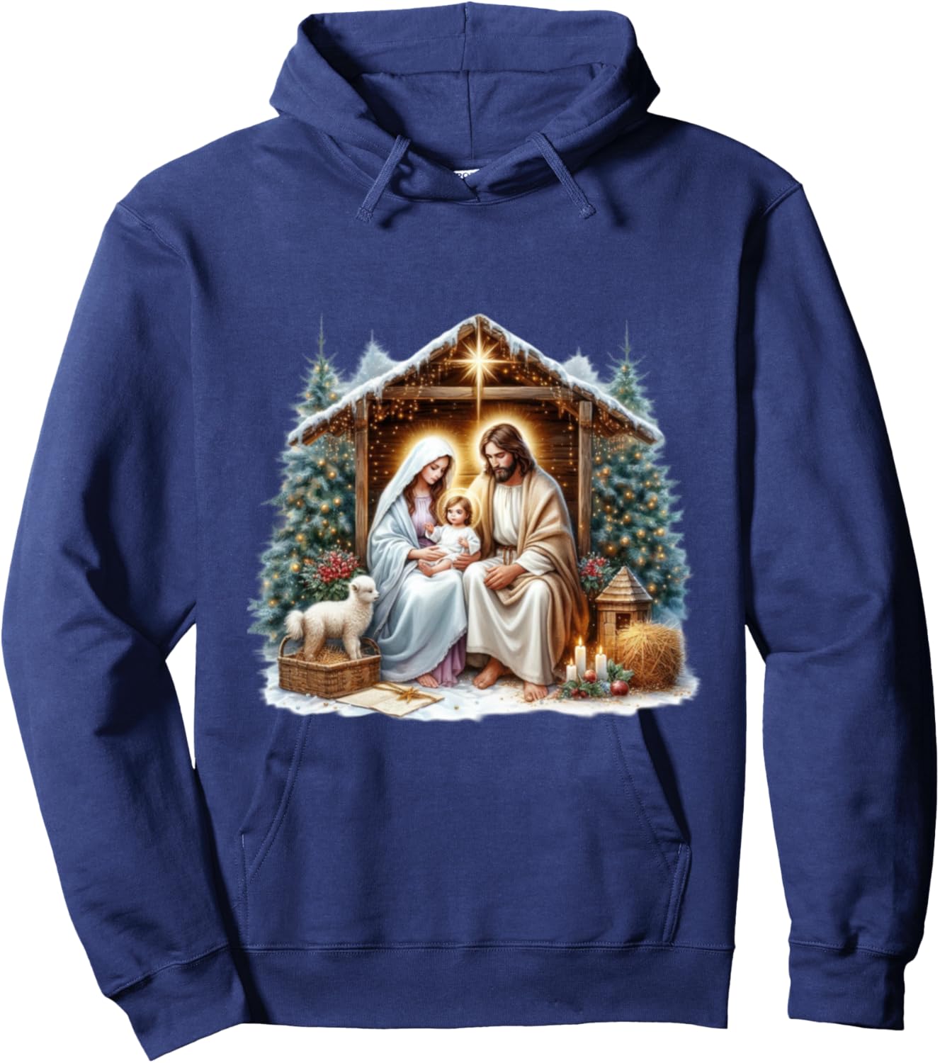 Merry Christmas Birth Of Jesus Hoodie - Hoodie | Navy