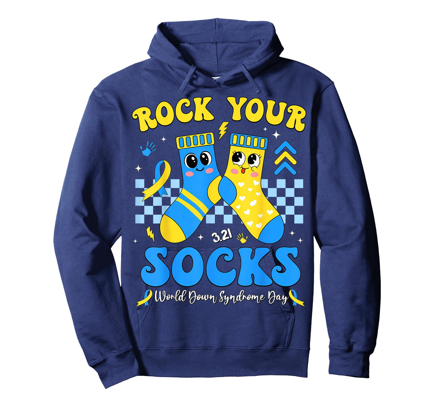 Rock Your Socks World Down Syndrome Day Awareness 3.21 Kids T-Shirt - Hoodie | Navy