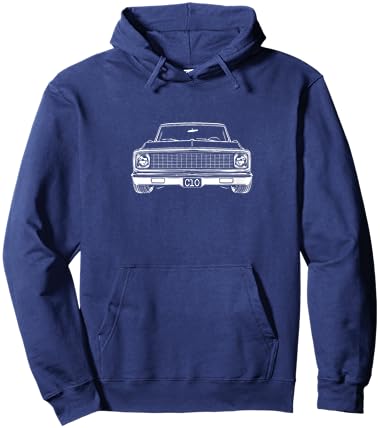 Classic 67-72 C10 Truck Front Grill Silhouette C10 Truck Hoodie - Hoodie | Navy