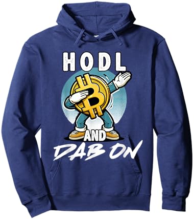 "Hodl and dab on" bitcoin comic character for $BTC investors Hoodie - Hoodie | Navy