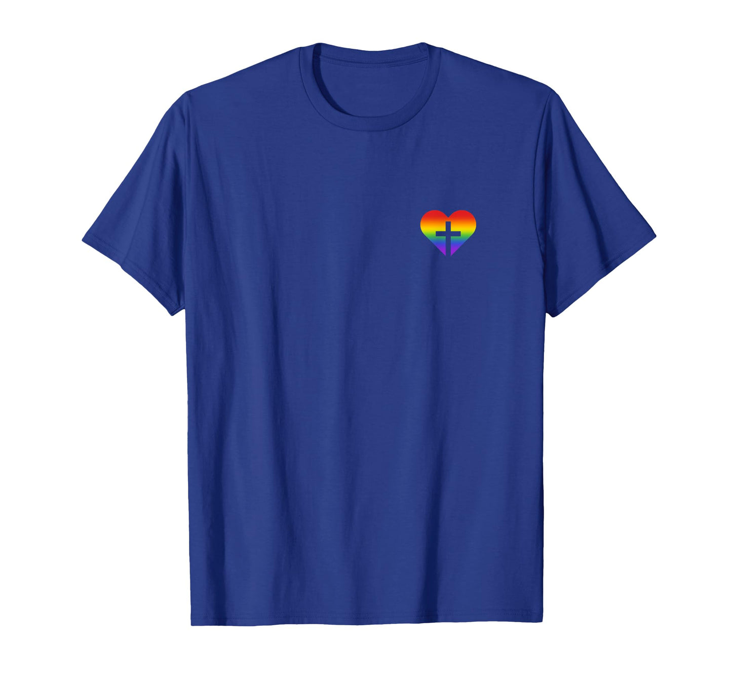 Cross Heart Rainbow LGBTQ Christian Pride Flag Religious T-Shirt