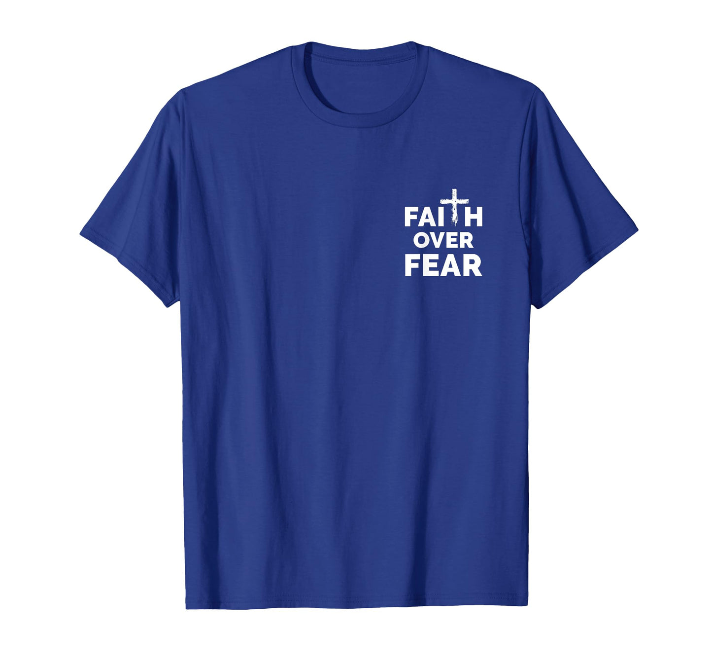 Christian Religious Cross Faith Over Fear Minimalist T-Shirt