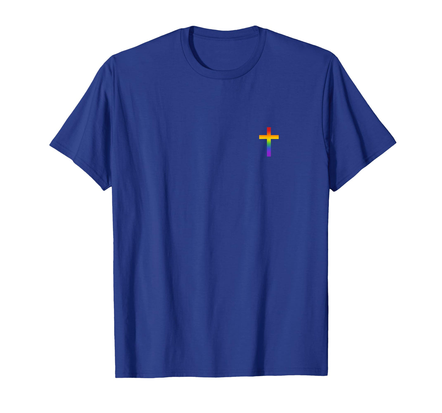 Small Rainbow Cross LGBTQ Christian Pride Flag Religious T-Shirt