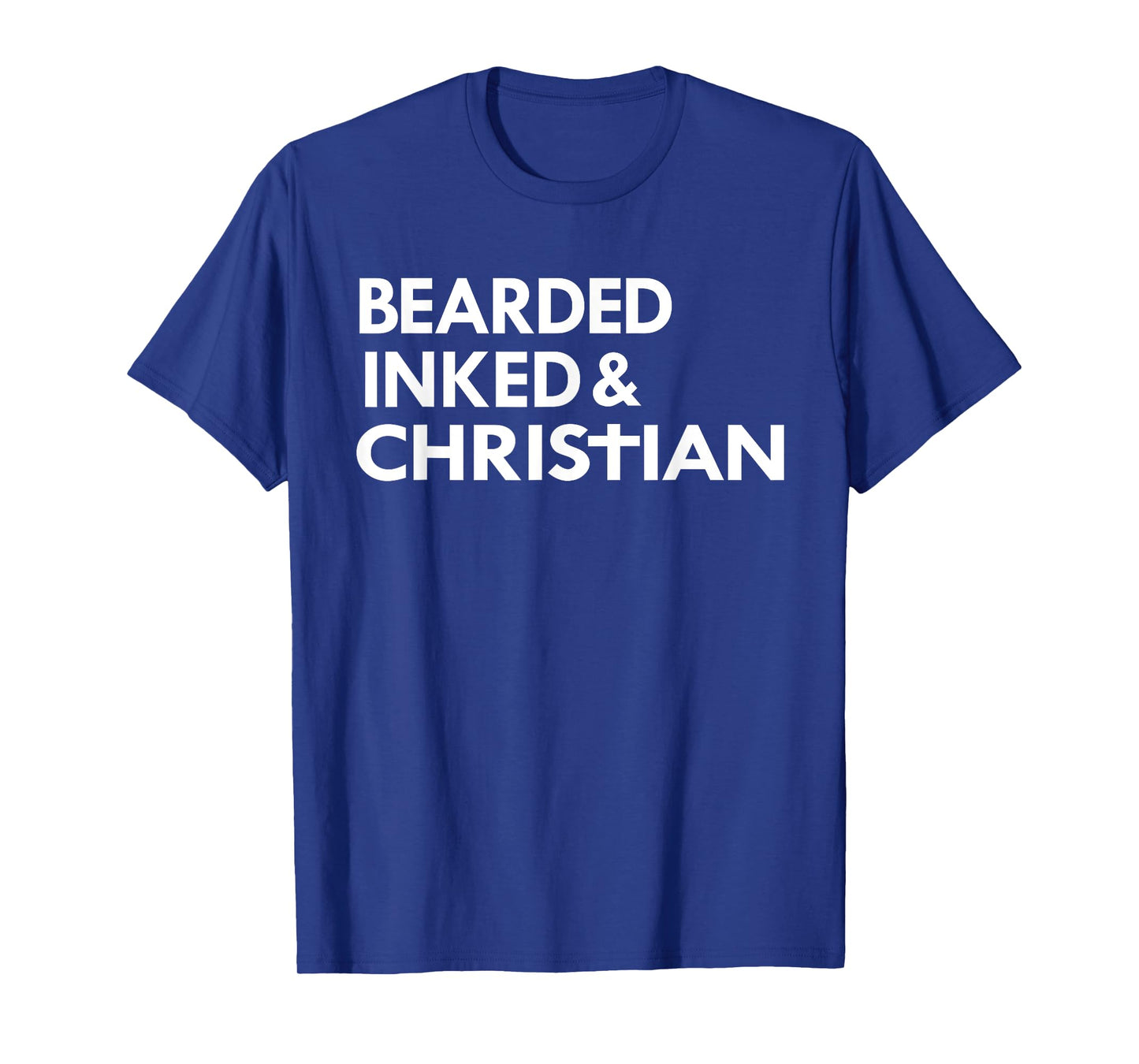 Mens Bearded Inked Christian Funny Beard Tattoo Tats T-Shirt