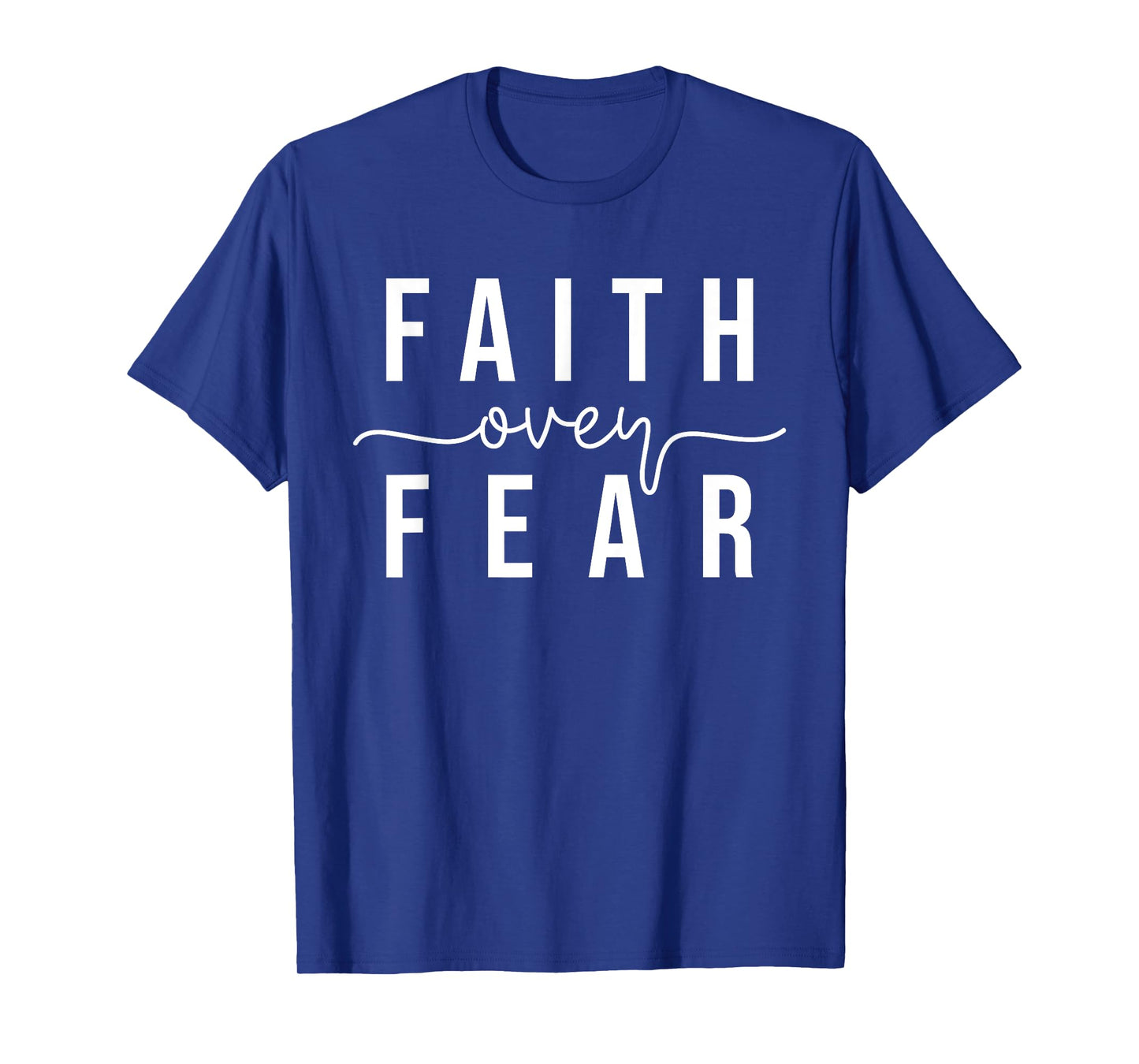 Faith Over Fear Christian Inspirational Graphic Unisex-Adults T-Shirt, Black, Small, Short Sleeve
