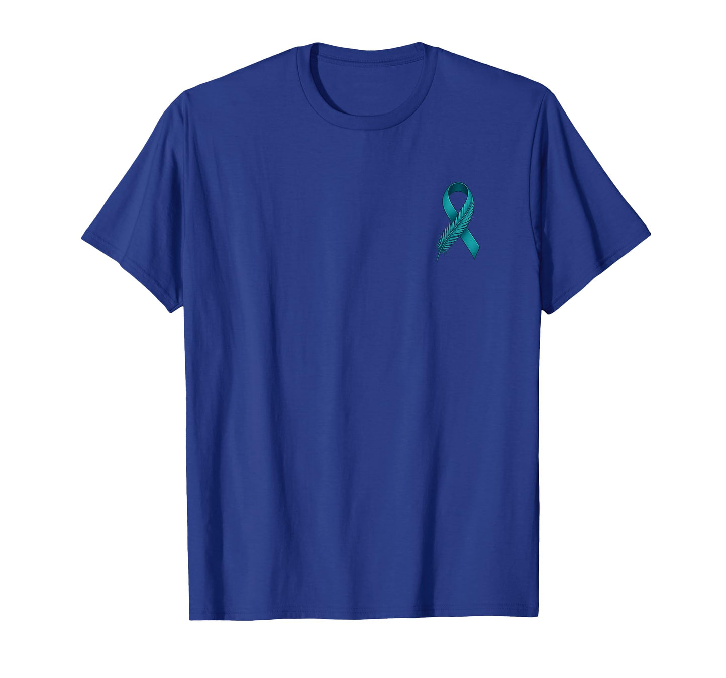 Teal Ribbon Supporter Men Women Ovarian Cancer Awareness T-Shirt