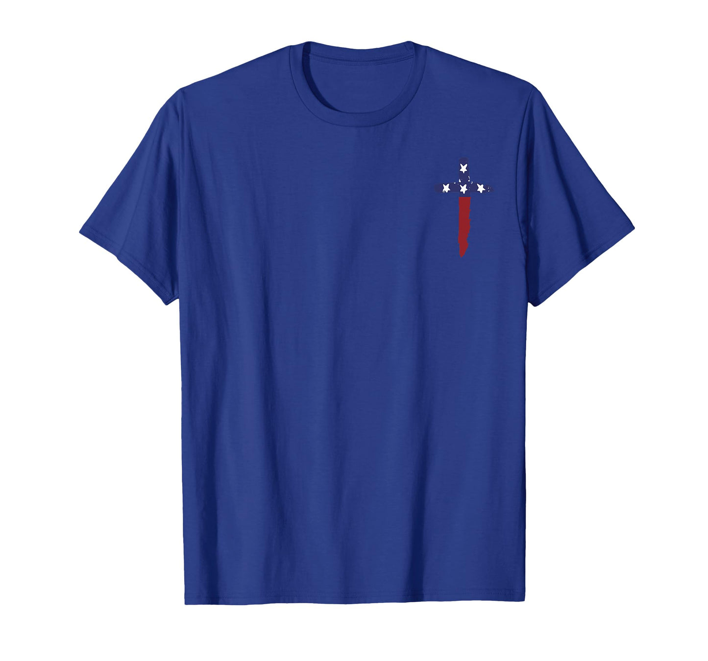 Loves Jesus And America Too Christian Cross Us Flag 2side T-Shirt