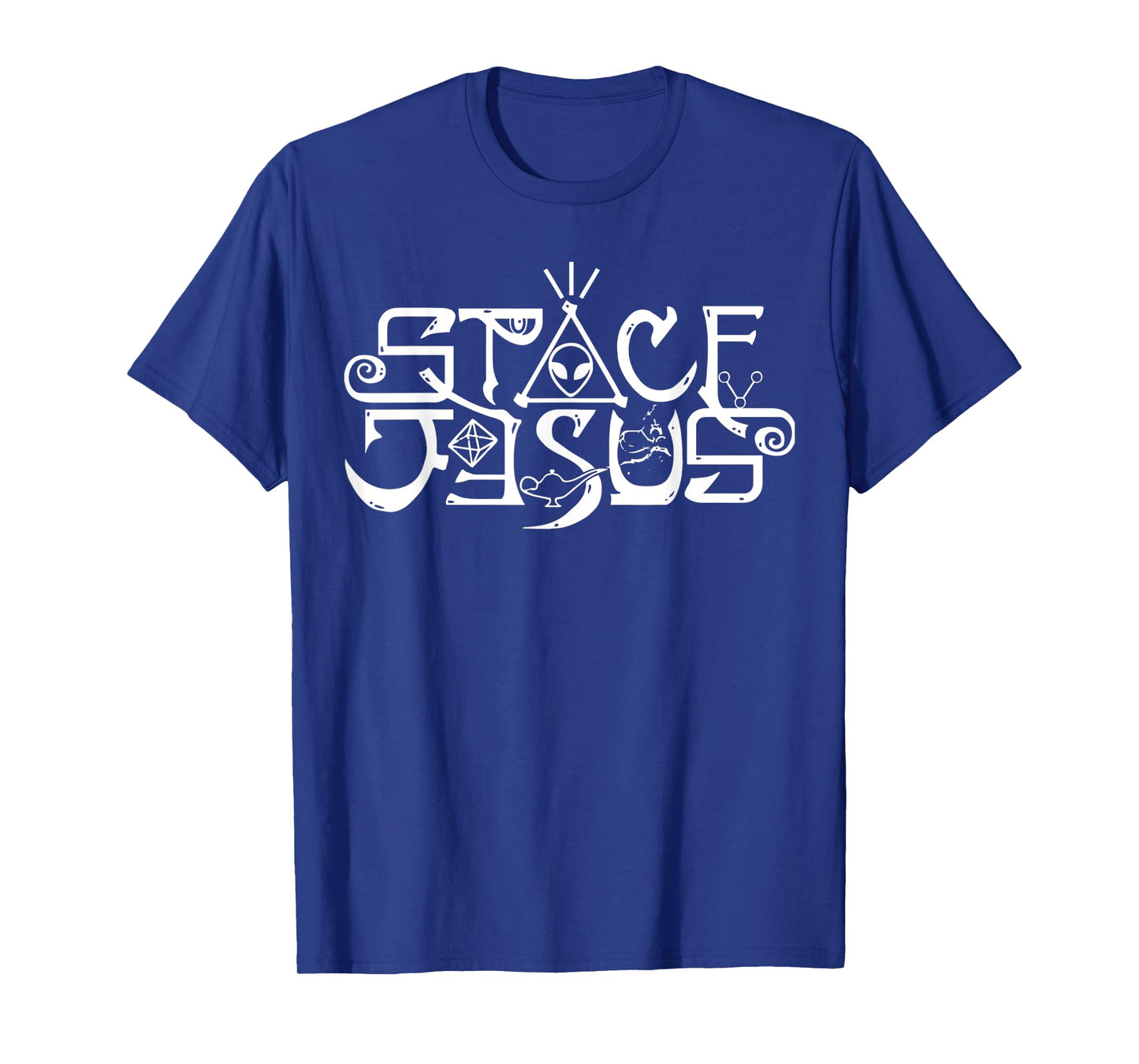 Funny Space Jesus Design Astronaut Science Alien Men Women T-Shirt