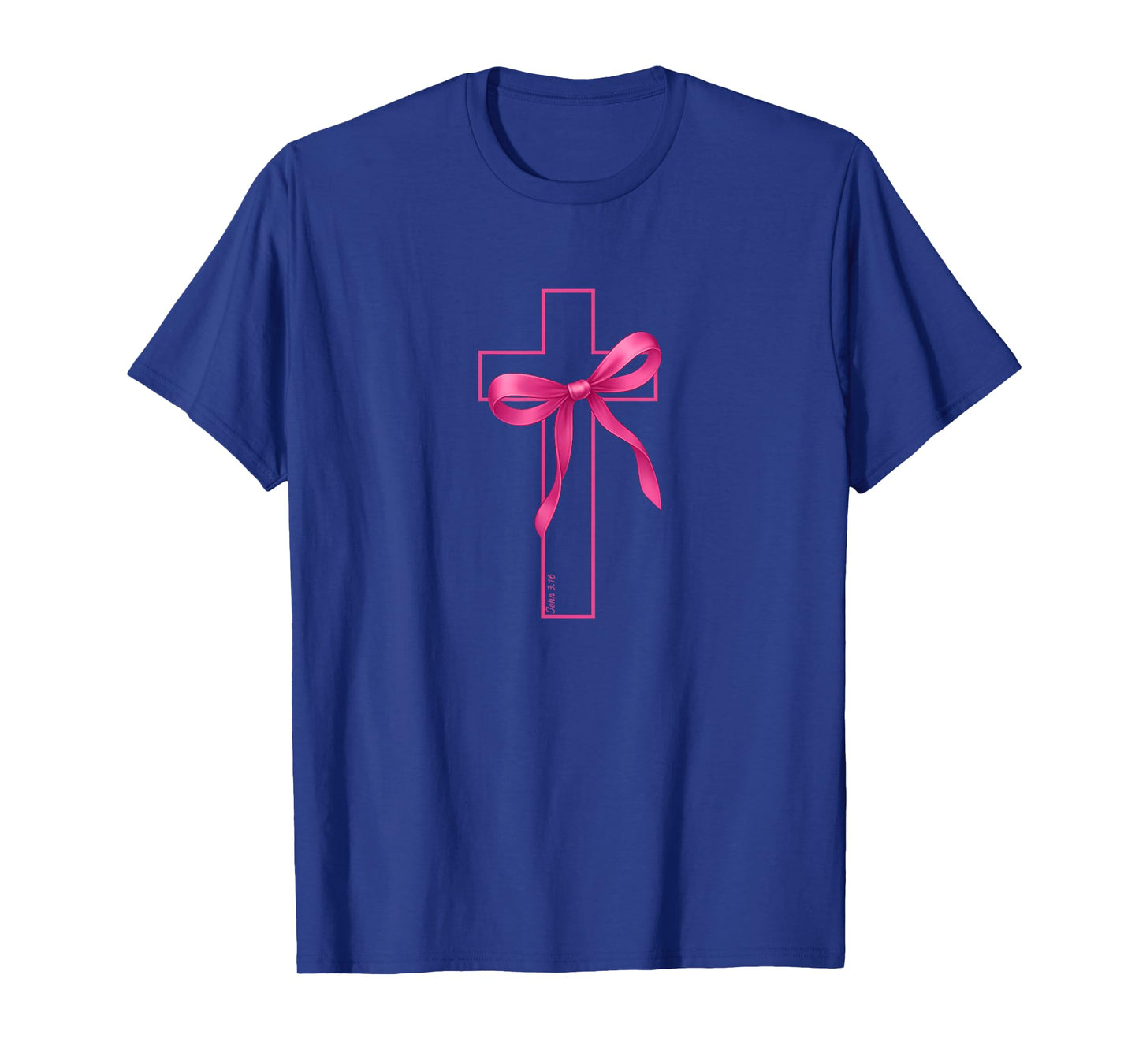 Pink Ribbon Cross Breast Cancer Awareness Christian T-Shirt