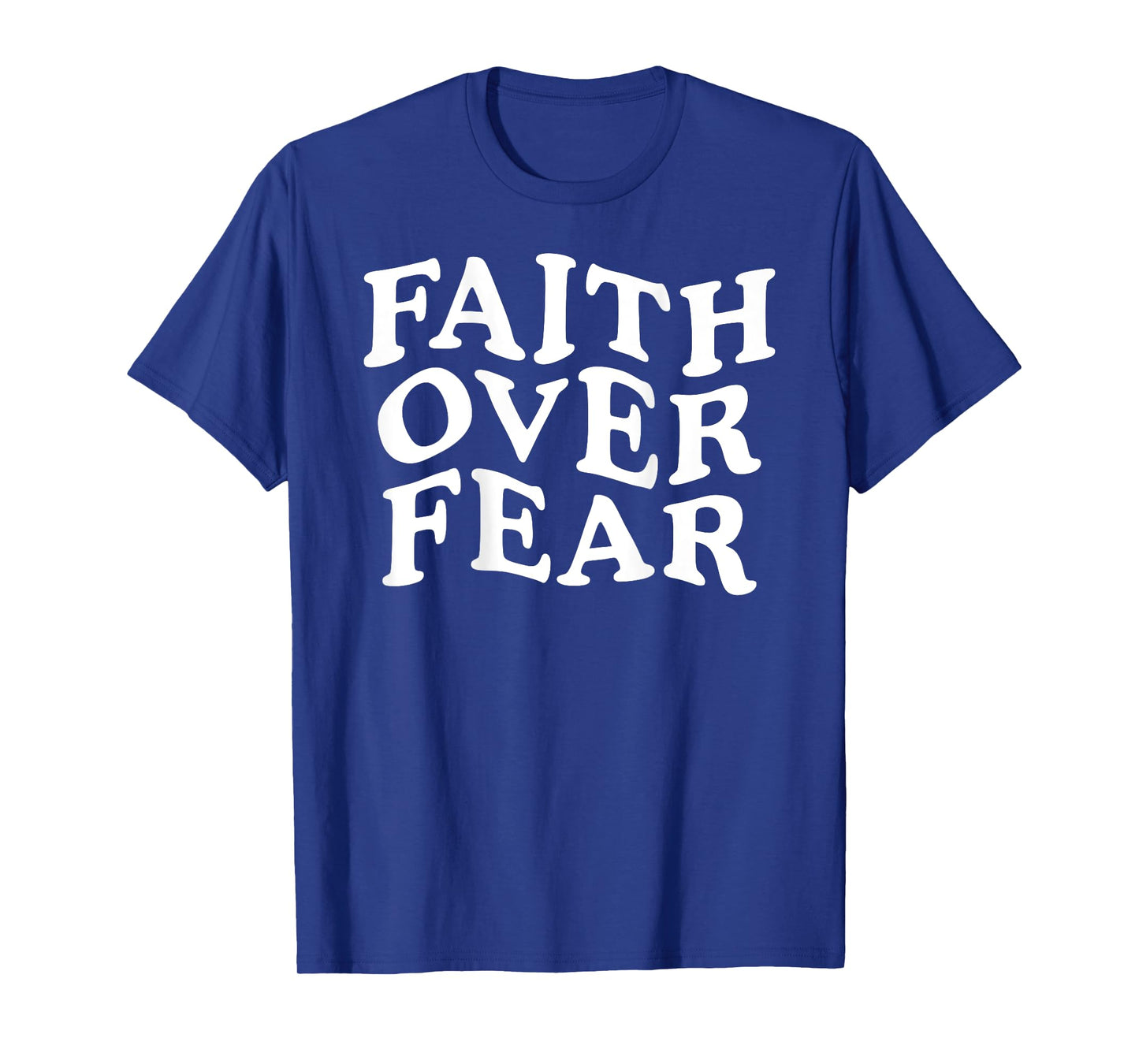 Faith Over Fear Retro Christian Bible Verse ON Back T-Shirt