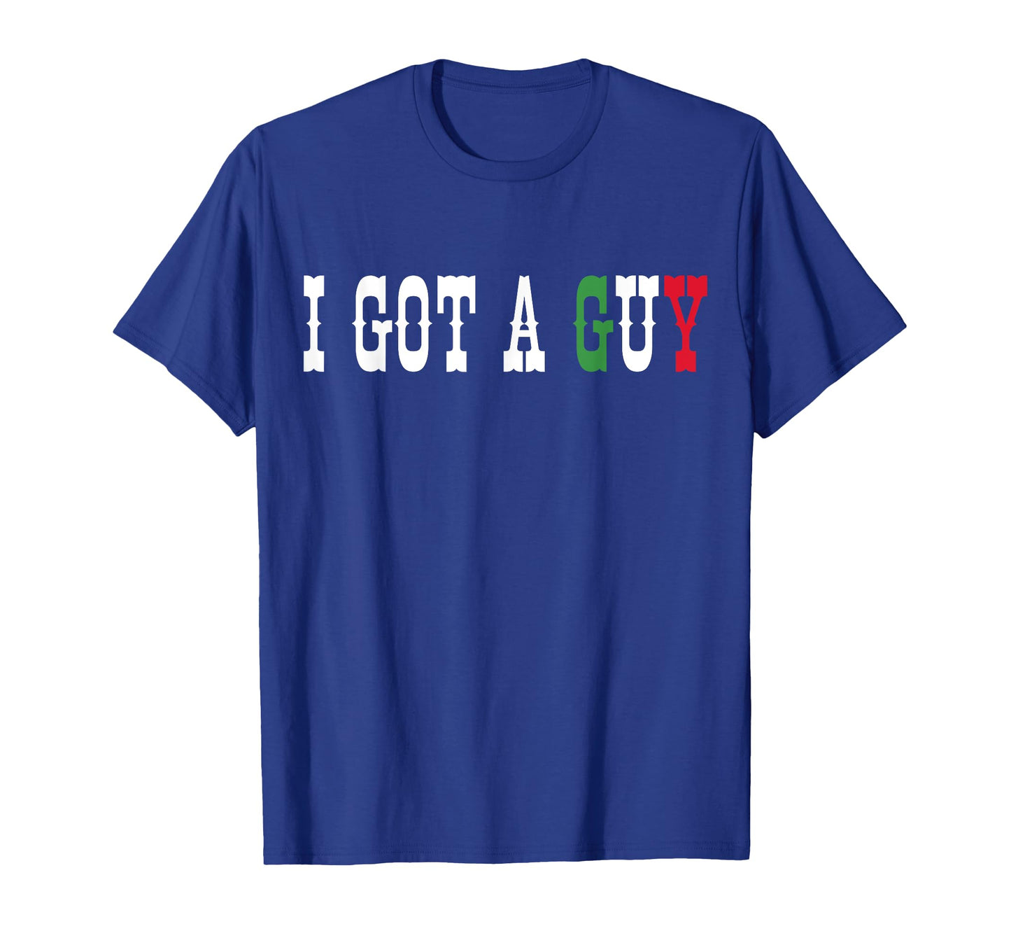 Italian I Got A Guy Tees Black Crew Neck Classic Fit Short Sleeve T-Shirt Unisex-Adults Small