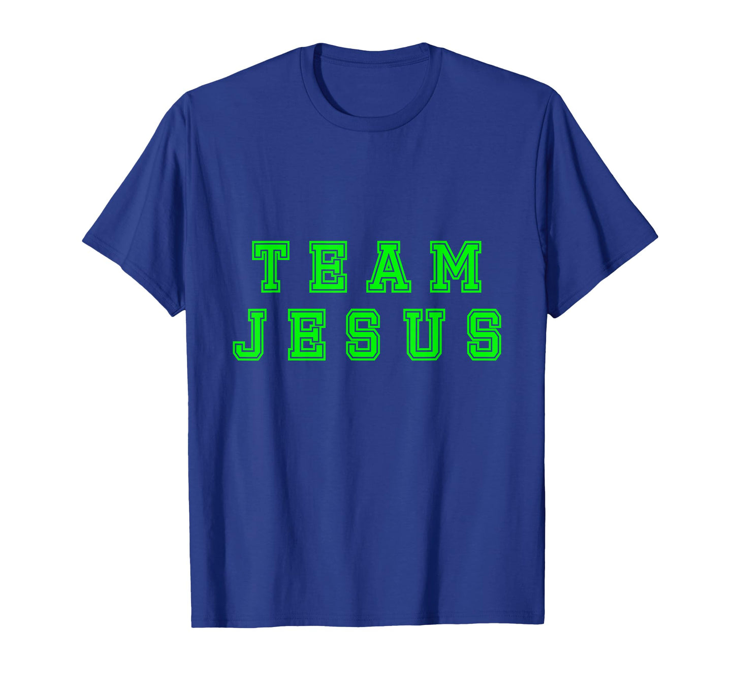 Lime green text Team Jesus Christian Athletic sports faith T-Shirt