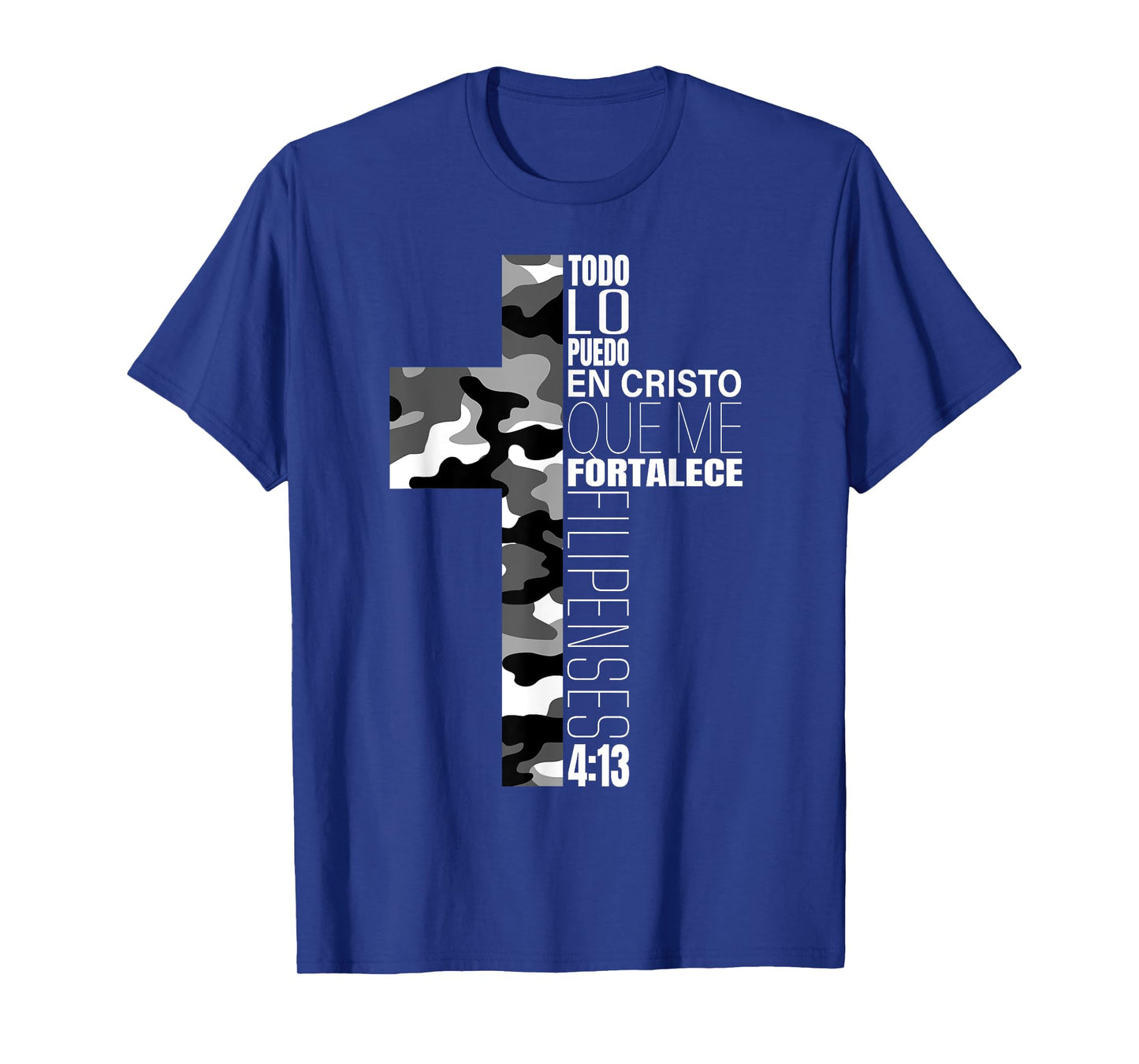 White Camo Christian Verse Spanish Filipenses 4:13 Español T-Shirt
