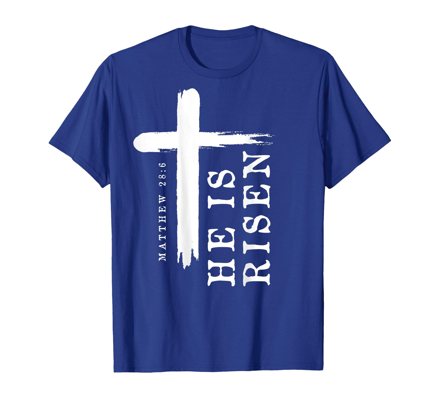 Christian Gospel Cross Design He Is Risen Back Print T-Shirt