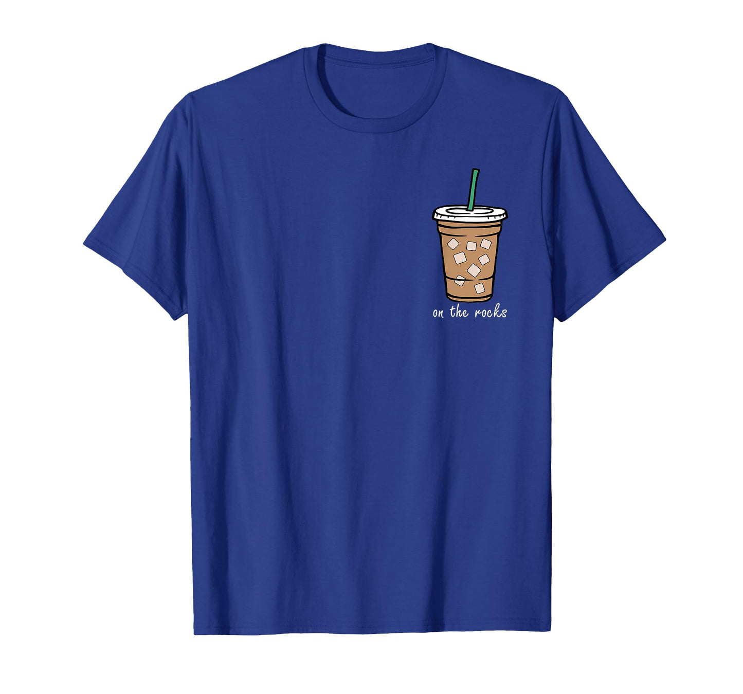 On The Retro Rocks Iced Coffee Summer Drinking Pocket T-Shirt