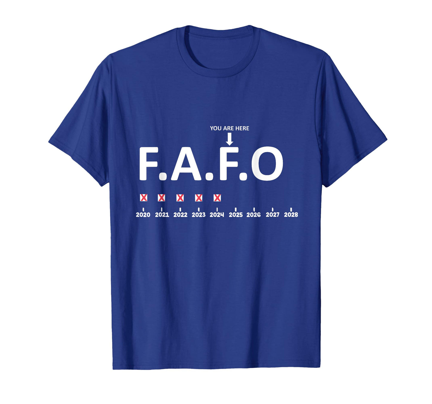FAFO You Are Here 2020-2028 T-Shirt