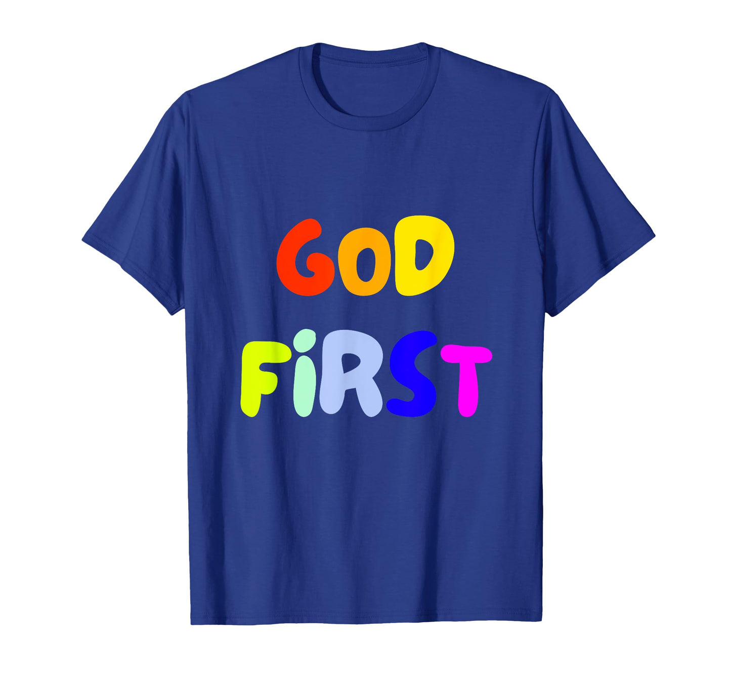 God First Youth Fun Colorful Rainbow Christian Religious T-Shirt