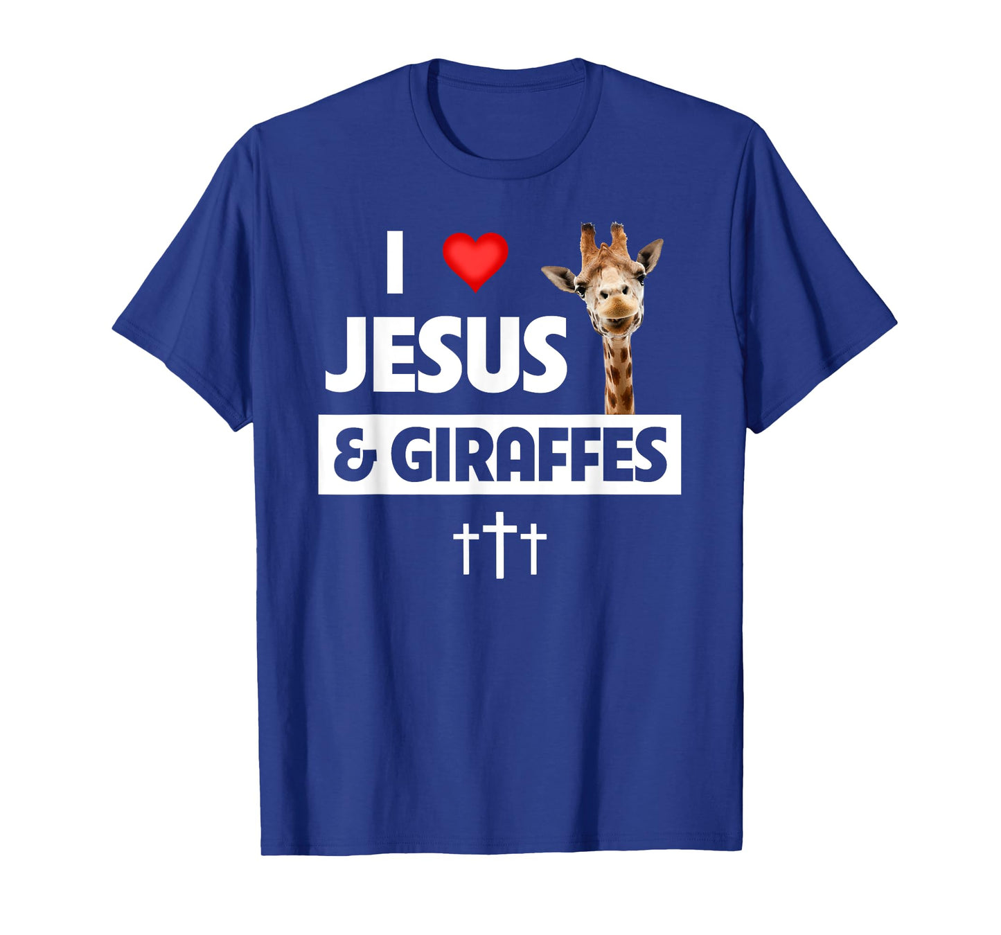 I Love Jesus and Giraffes Christian Cross Safari Animals Zoo T-Shirt