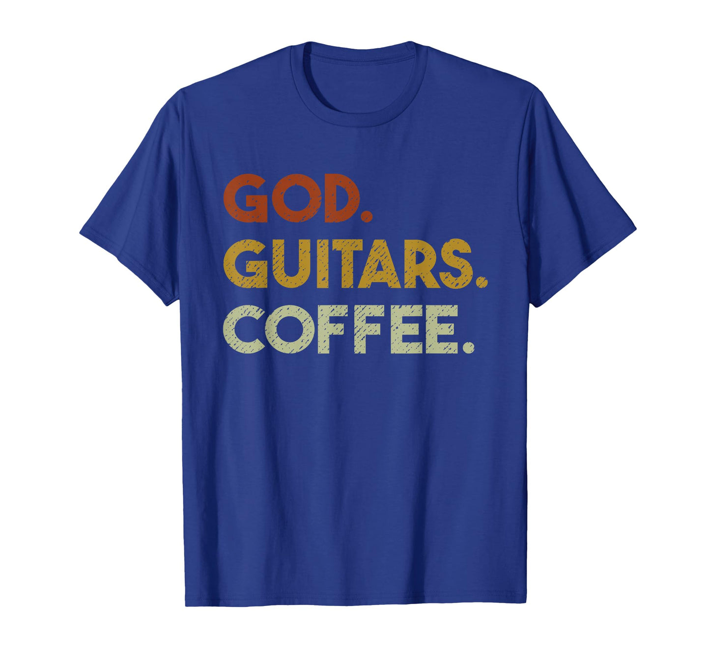 God Guitars Coffee - Christian Men Guitar Worship T-Shirt