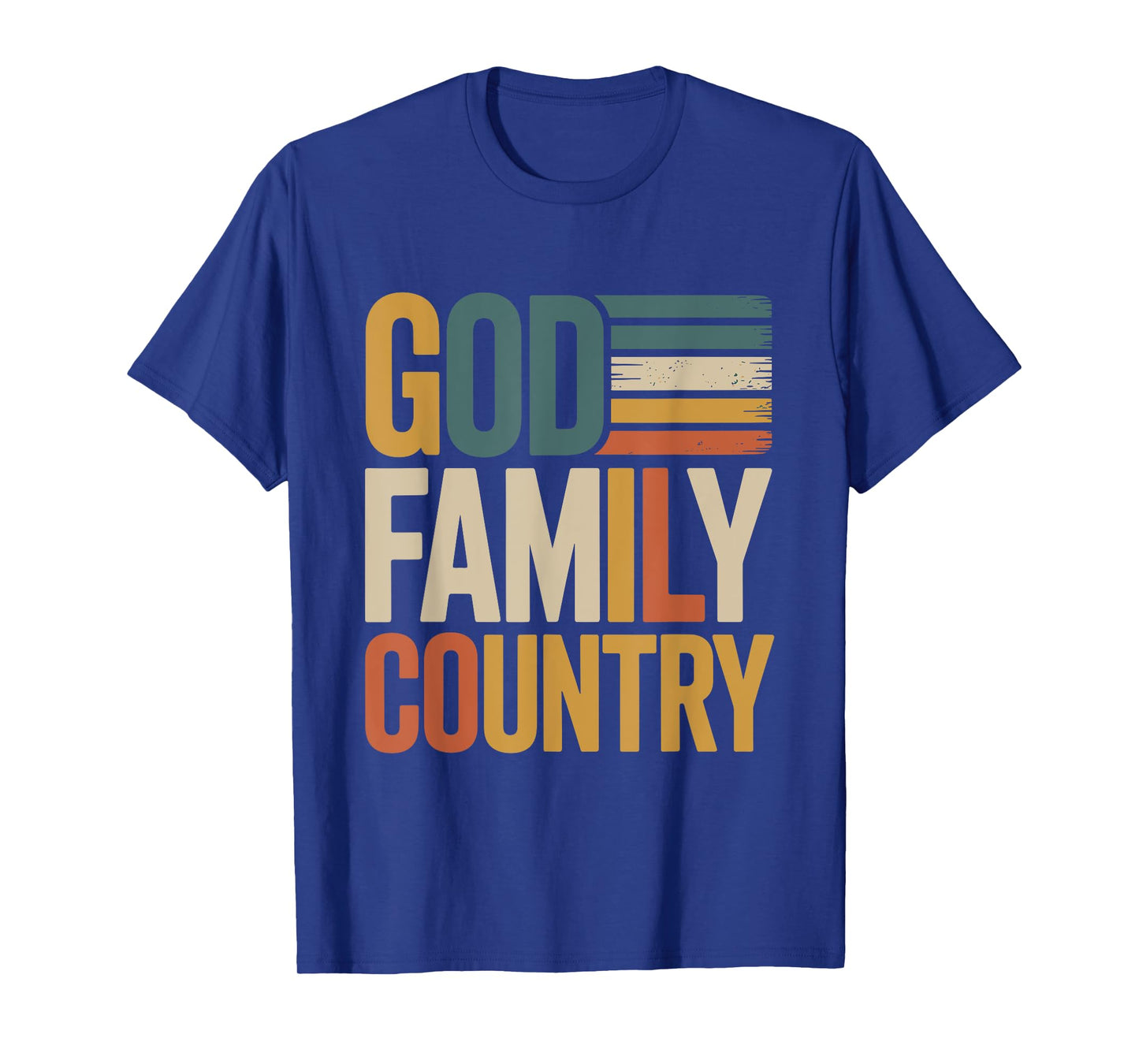 God Family Country Freedom - Patriotic Christian US Flag T-Shirt