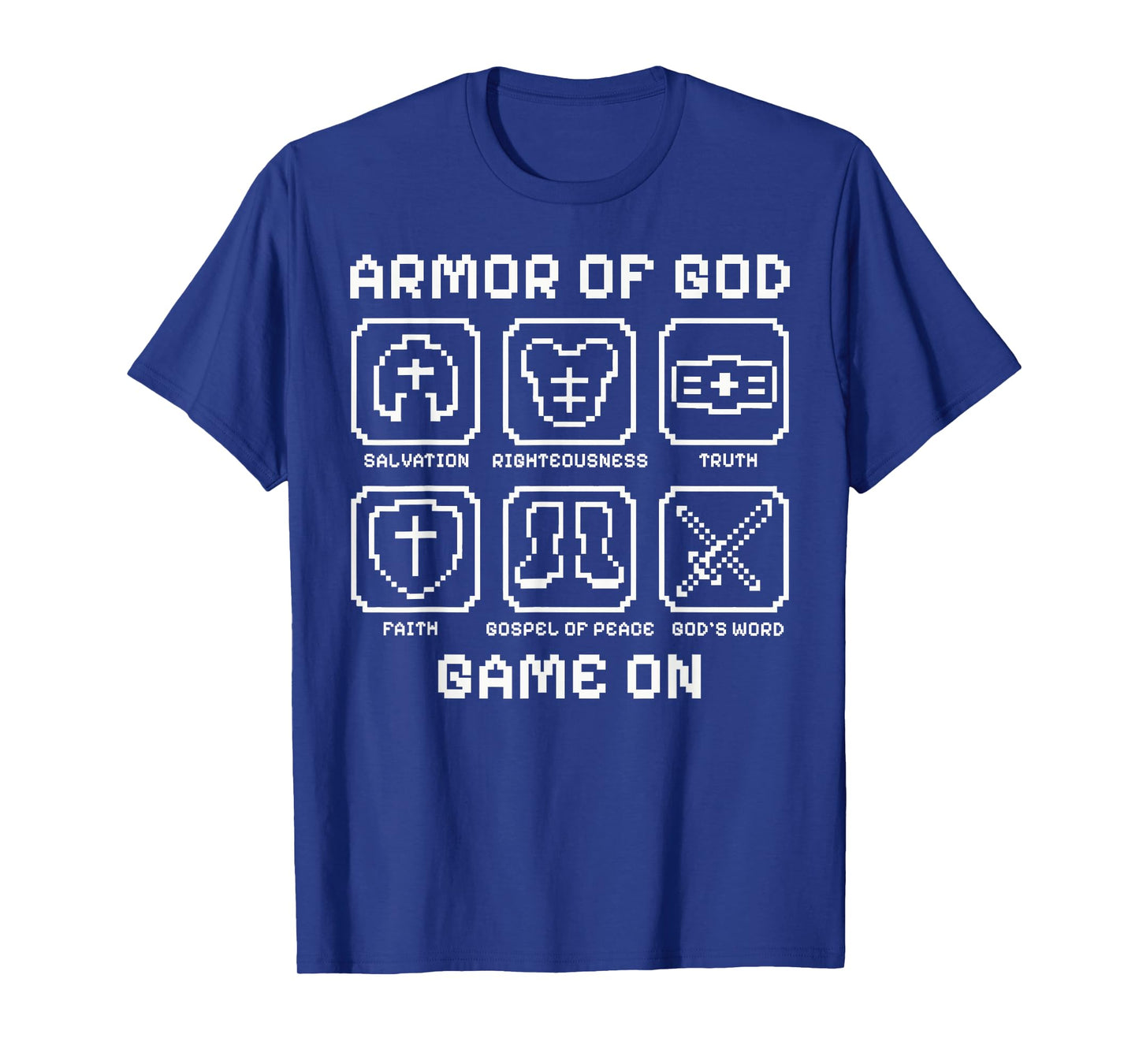 Armor of God Pixel Faith Christian Video Game Gamers Youth T-Shirt