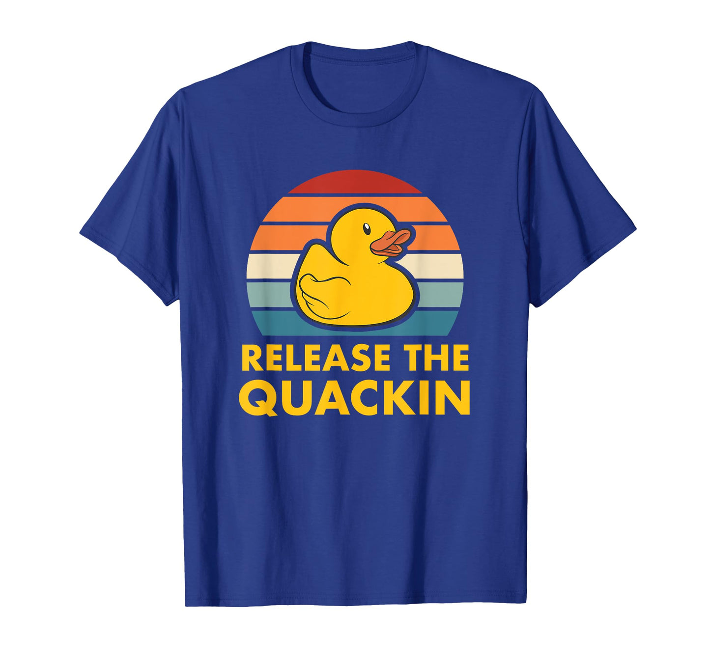 Release The Quackin Quote Rubber Duck Duckling Accessories T-Shirt, Small, Black