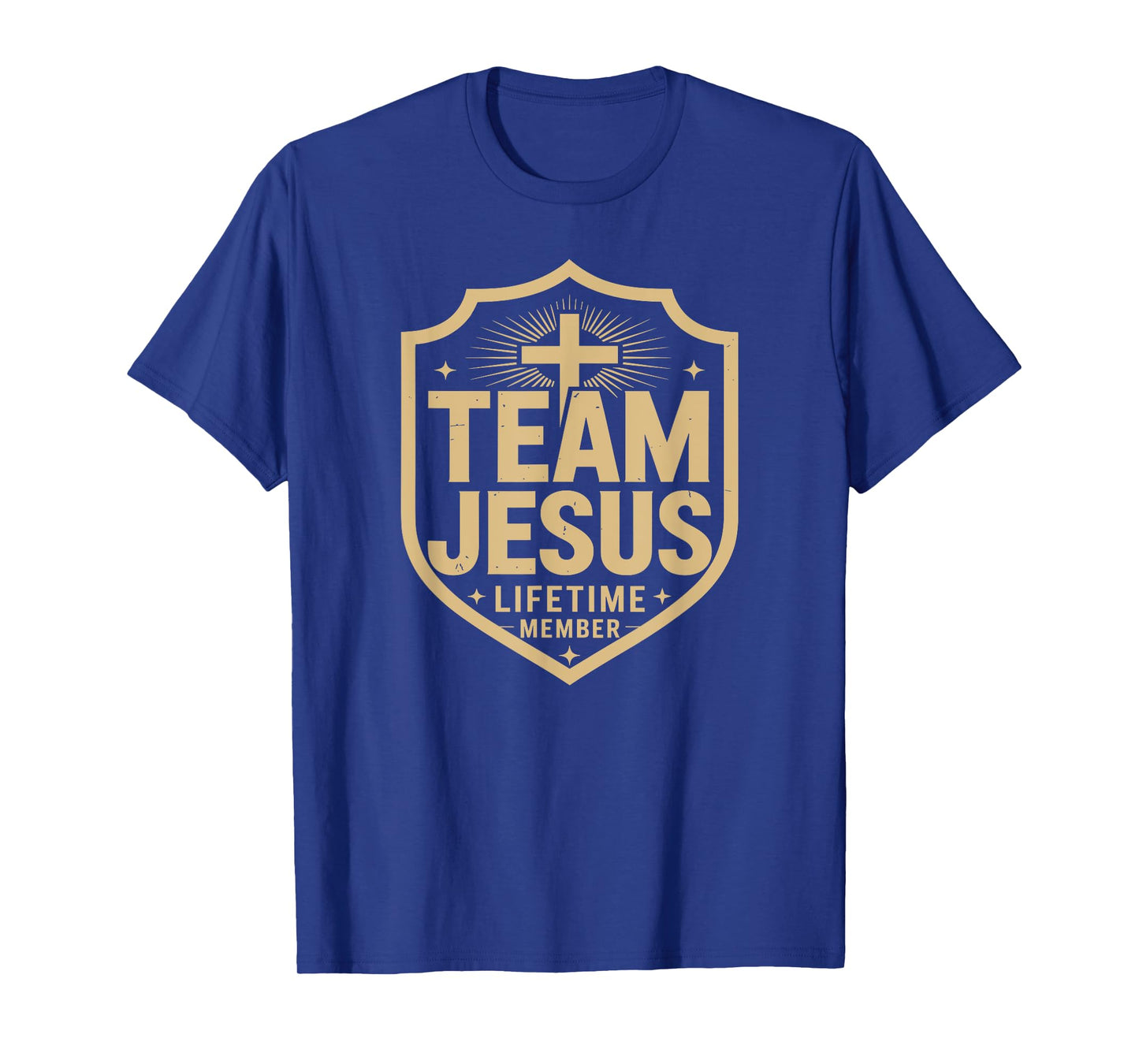 Team Jesus Lifetime Member Coat Of Arms Cross Christian T-Shirt