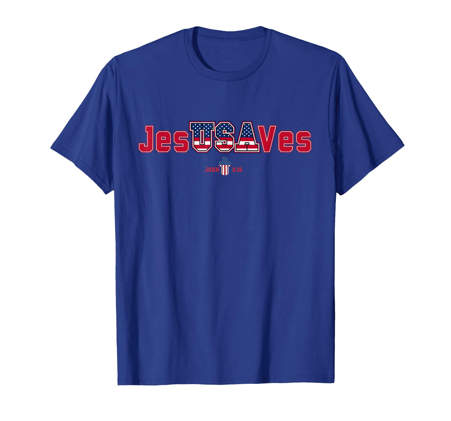 Jesus Saves USA American Flag Patriotic Christian T-Shirt