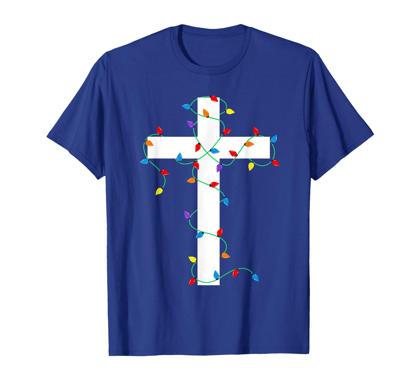 Merry and Bright Christmas Lights Jesus Cross Minimalist T-Shirt