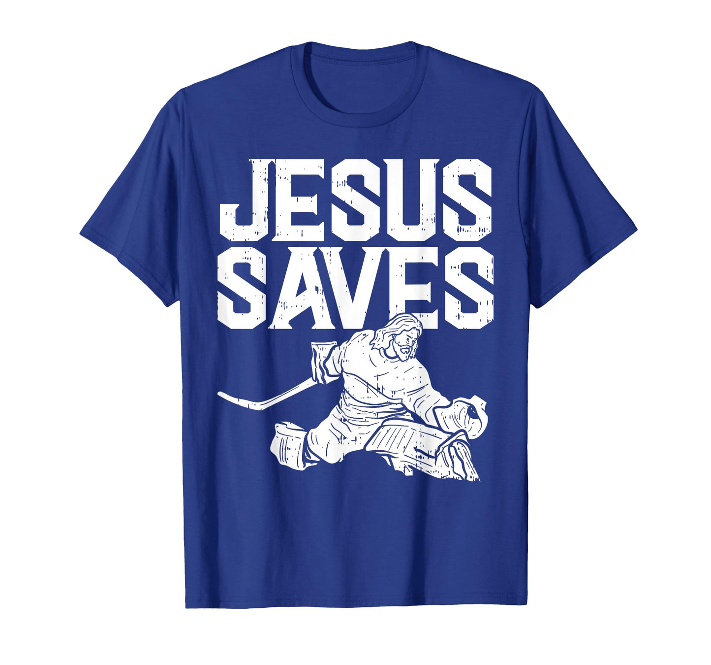 Jesus Saves Ice Hockey Goalie Sport Religious Christian Gift T-Shirt