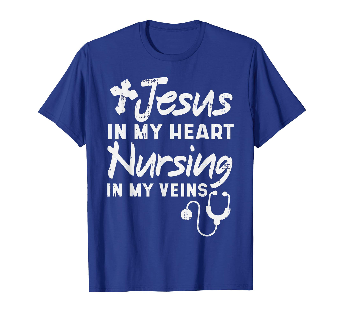 Jesus Heart Nursing Veins Nurse RN God Faith Christian Gift T-Shirt