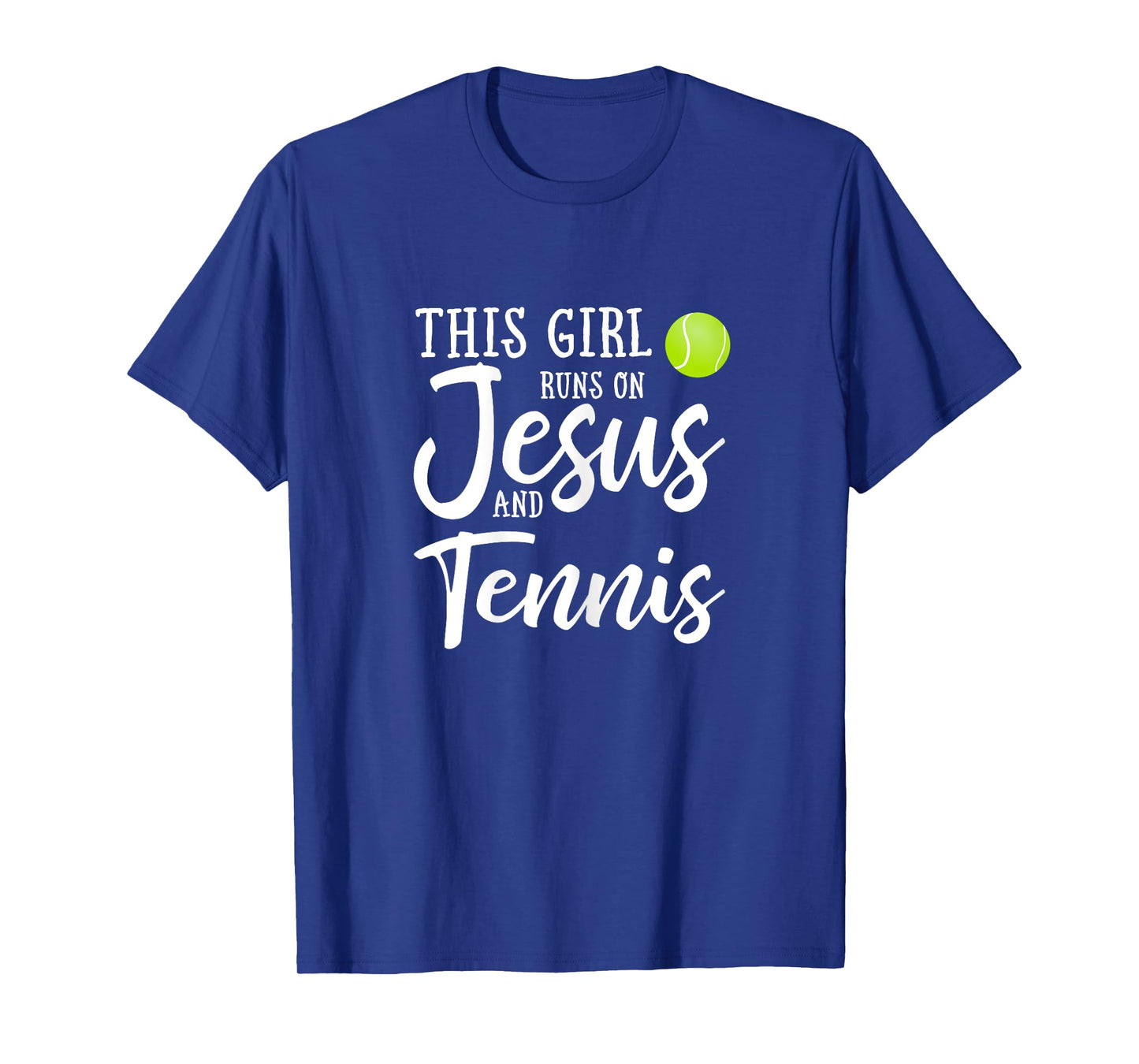 This Girl Runs On Jesus And Tennis Shirt Christian Gift T-Shirt
