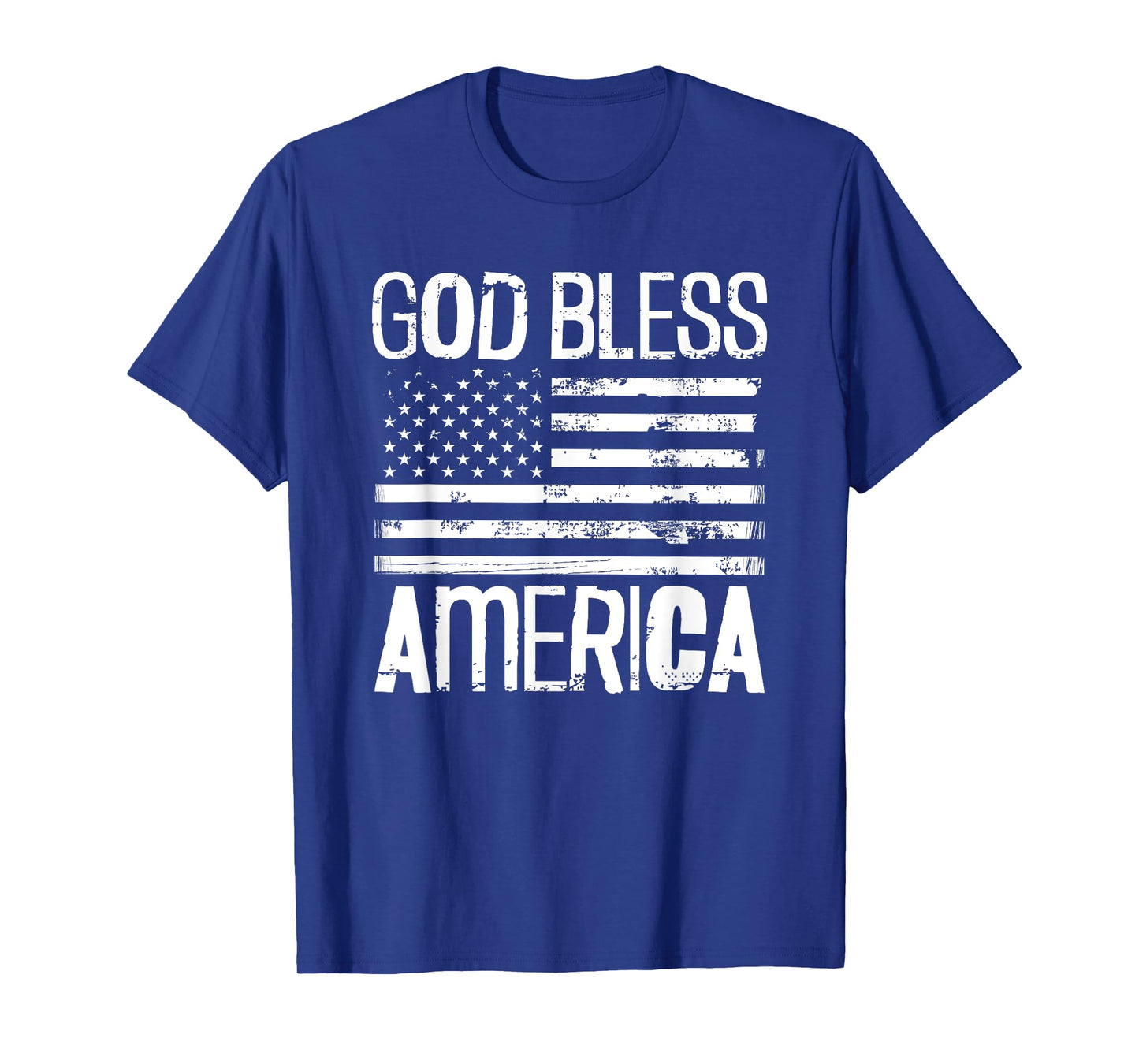 God Bless America Vintage American Flag Art Distressed Style T-Shirt