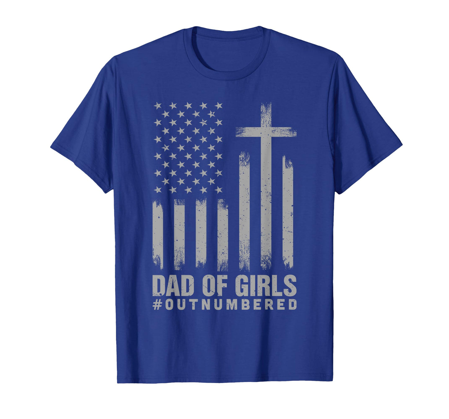 Vintage Christian Dad Fathers Day Dad of Girls Outnumbered T-Shirt