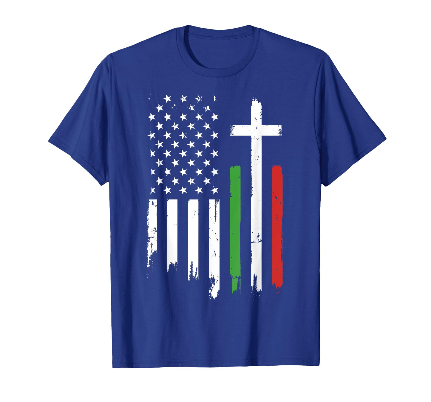 Vintage American Italian Flag Christian Cross Italia Italy T-Shirt