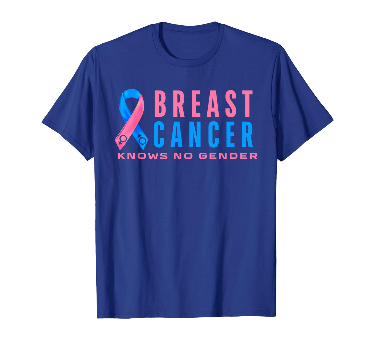 Breast Cancer Men Awareness Pink Blue Male Breast Cancer T-Shirt
