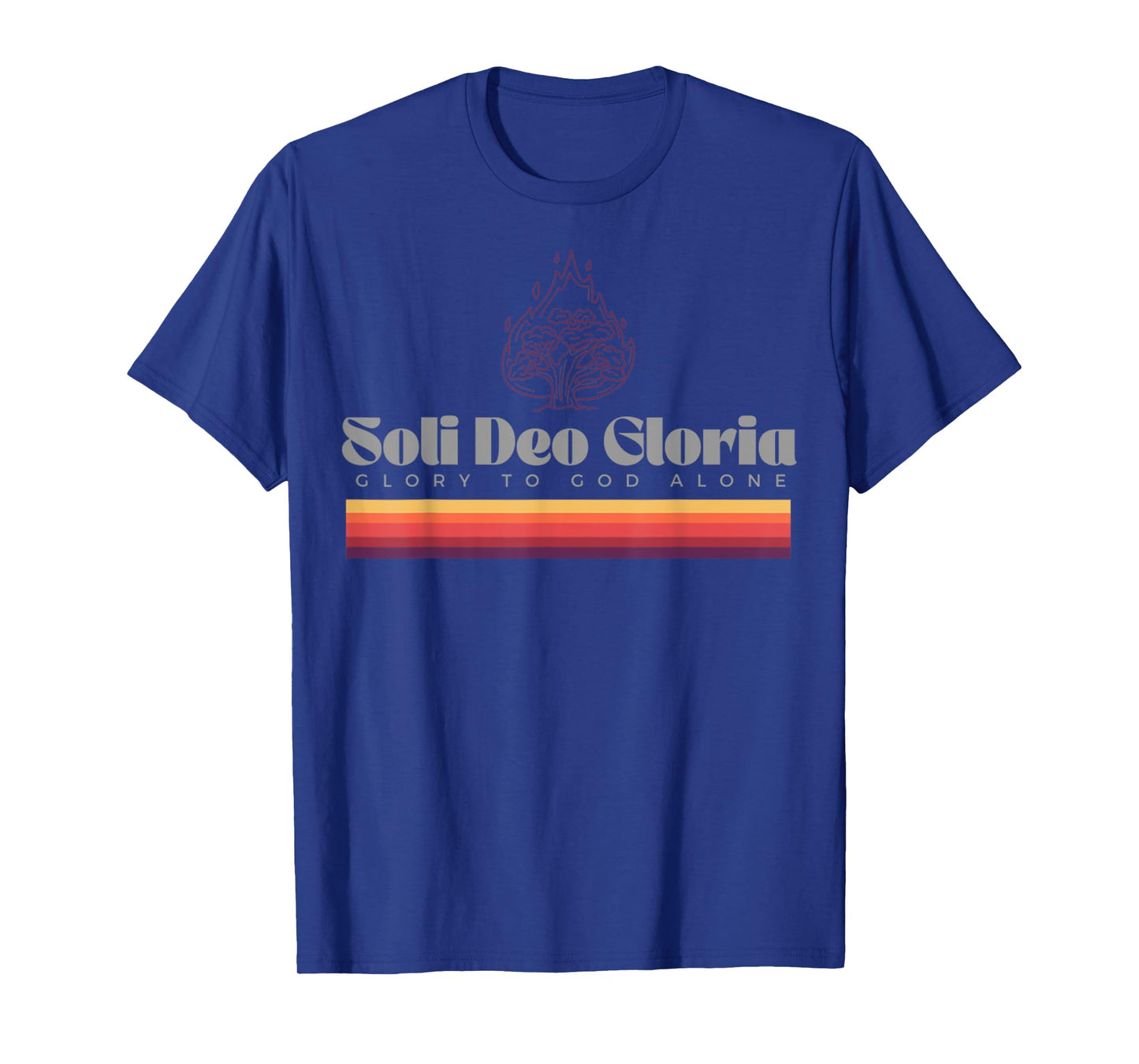 Vintage Burning Bush Soli Deo Gloria Funny Christ Men Women T-Shirt