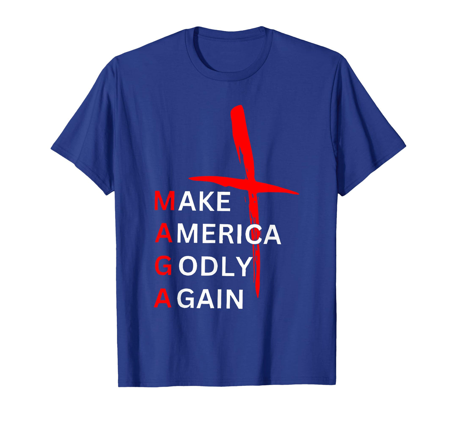Vintage MAGA Make America Godly Again Patriotic Christian T-Shirt