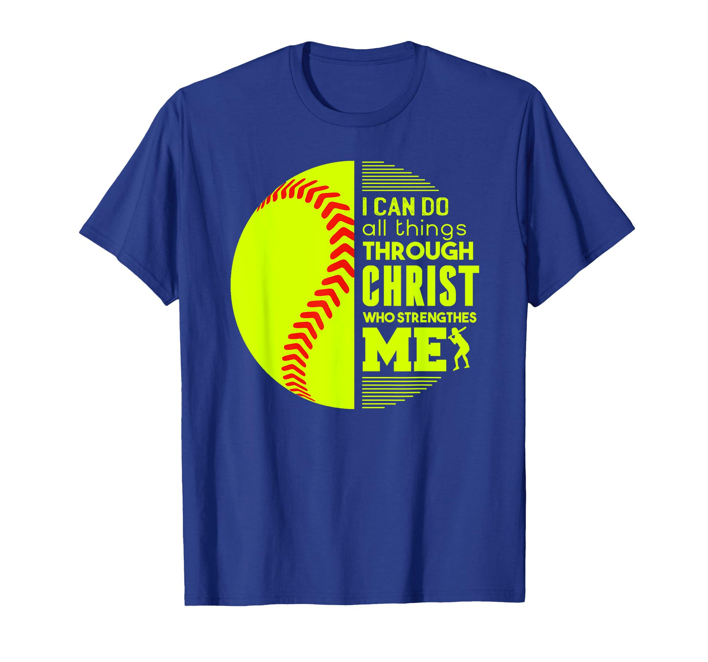 Christian Softball I Can Do All Things Philippians Gift T-Shirt